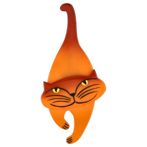 Orange Polo Cat Brooch Cat Brooch - Galalith – Vintage Jewelry - handcrafted by Pavone by Pavone