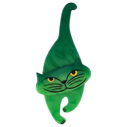 Cyprus Green Polo Cat Brooch - Galalith – Vintage Jewelry - handcrafted by Pavone by Pavone