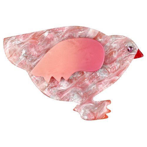 Boreal Pink Hen Brooch - Galalith – Vintage Jewelry - handcrafted by Pavone by Pavone