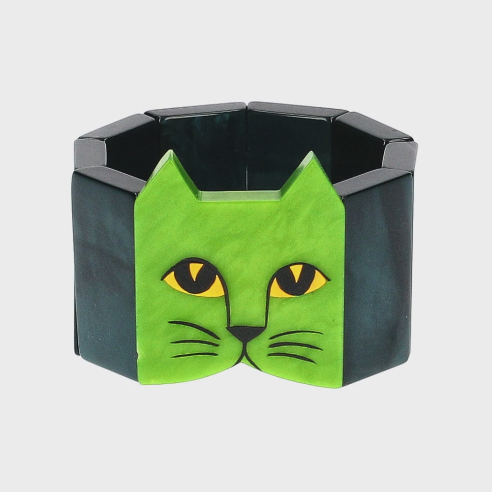 Anise and Emerald Green Cat Head Bracelet