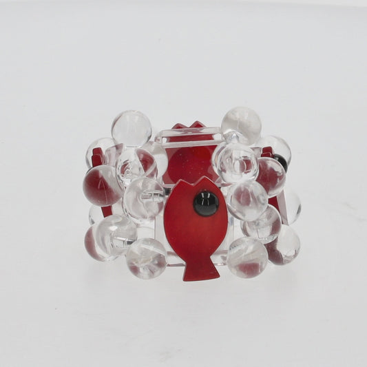 Transparent Plexiglas and Red Fish Bracelet