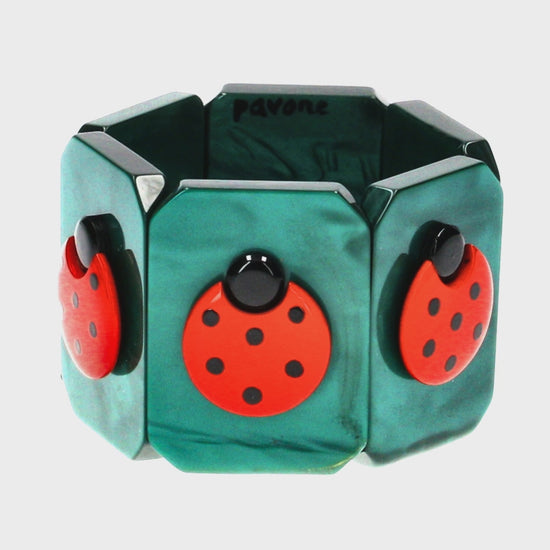 Malachite Green Ladybug Bracelet 