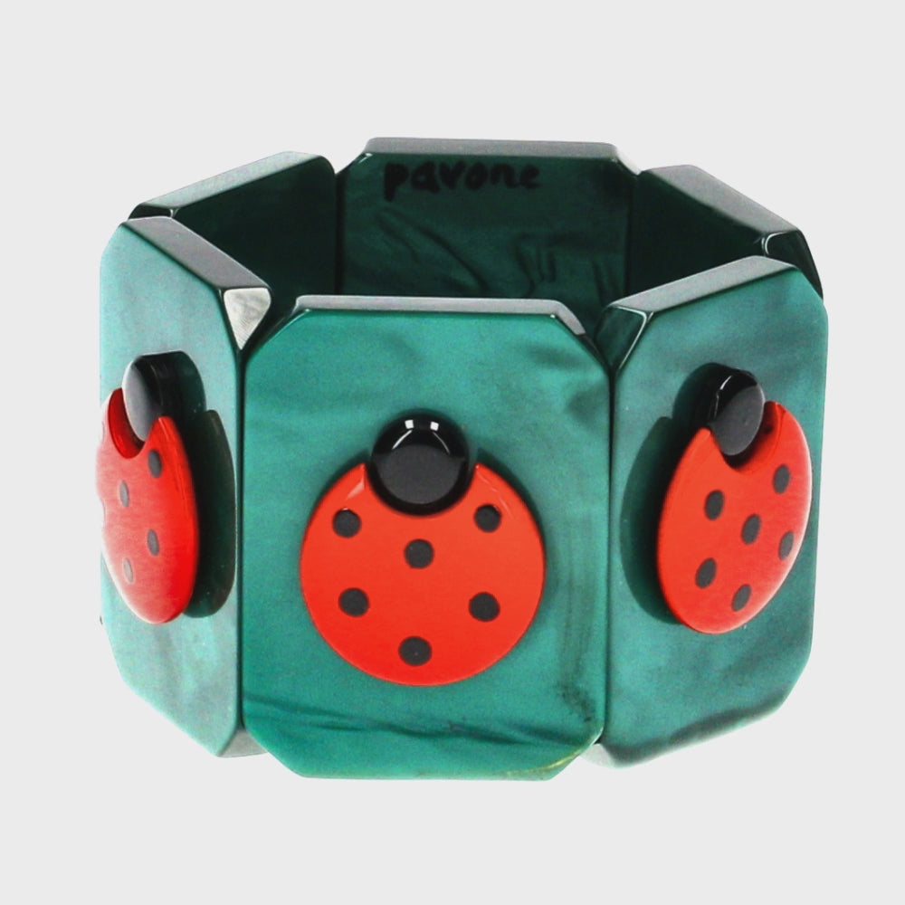 Malachite Green Ladybug Bracelet 