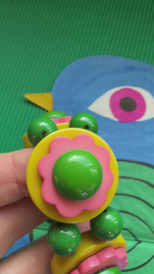 Anise Green, Candy Pink and Apple Green Flowers Bracelet