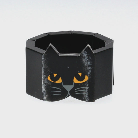 Black Heather and Black Cat Head Bracelet
