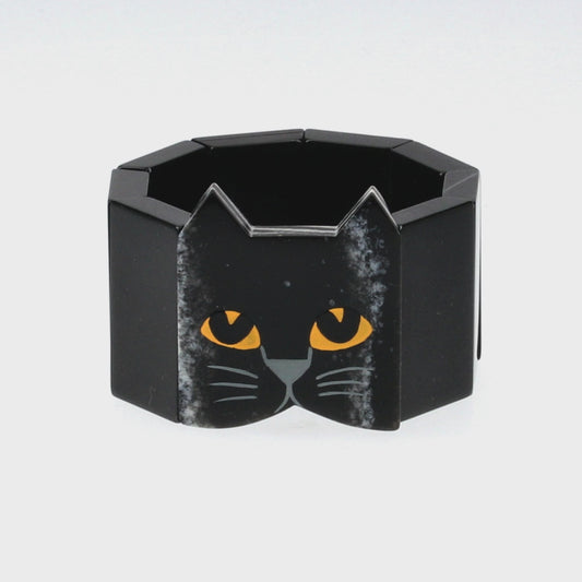Black Heather and Black Cat Head Bracelet
