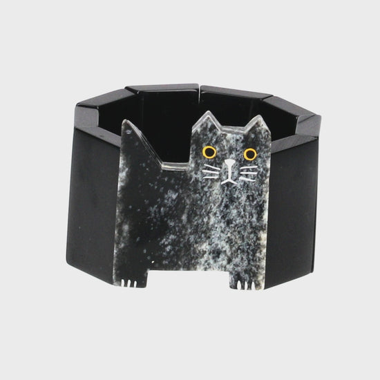 Hairy Grey and Black Profil Cat Bracelet
