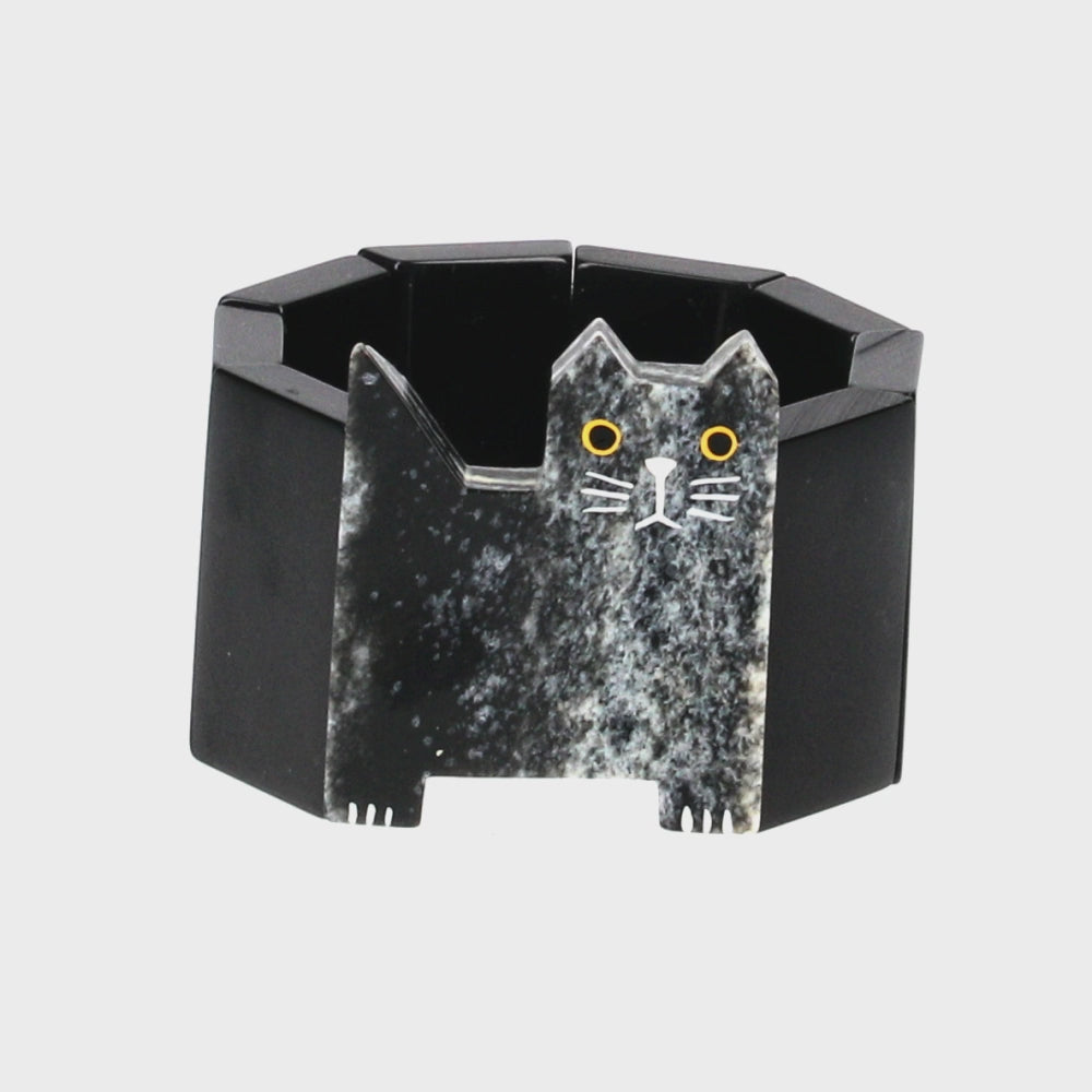 Hairy Grey and Black Profil Cat Bracelet
