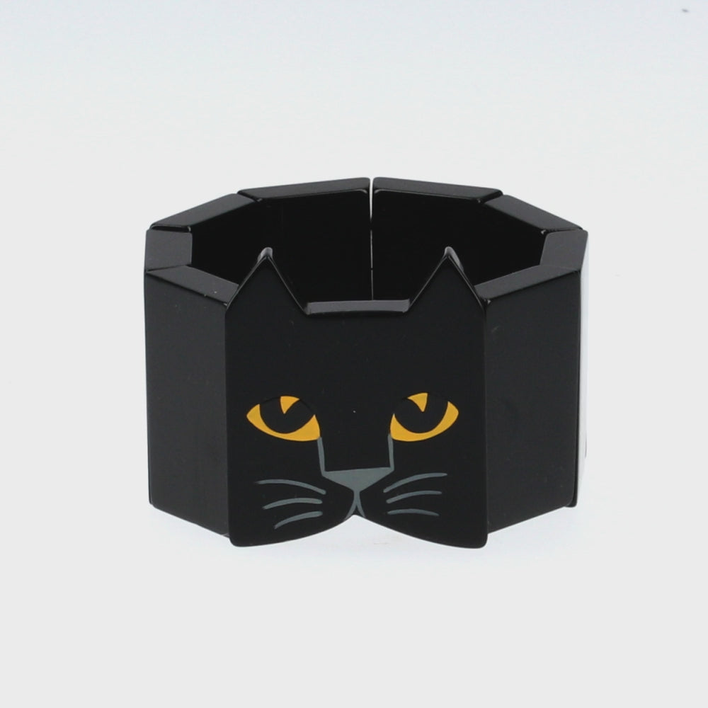 Black and Black Cat Head Bracelet 