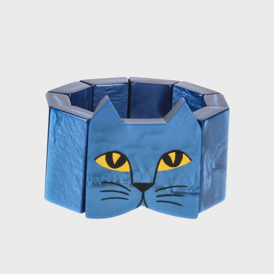 French Blue Cat Head Bracelet 