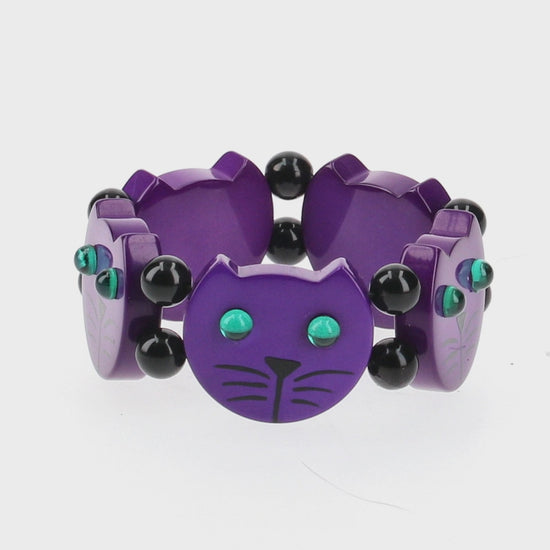 Zinzolin Purple Round Cat Head Bracelet