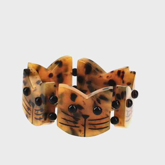 Tortoise Shell Color Cat Head Bracelet 