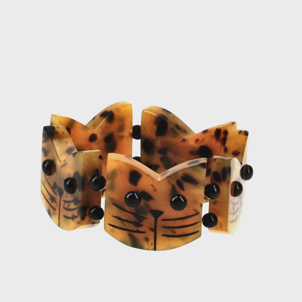 Tortoise Shell Color Cat Head Bracelet 