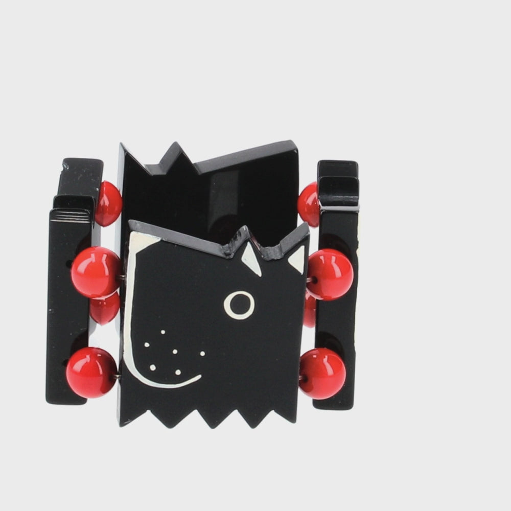 Black, Red and White Head Dog Bracelet 
