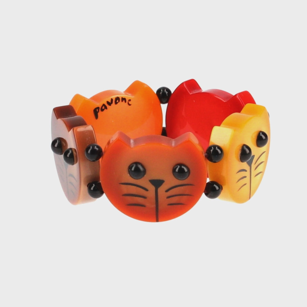 Autumn Camaieu Colors Round Cat Head Bracelet