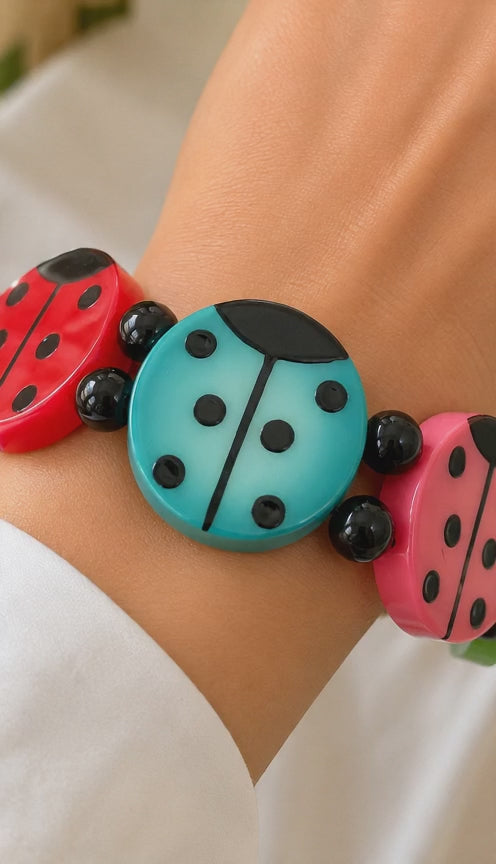 Multicolor Ladybug Bracelet 
