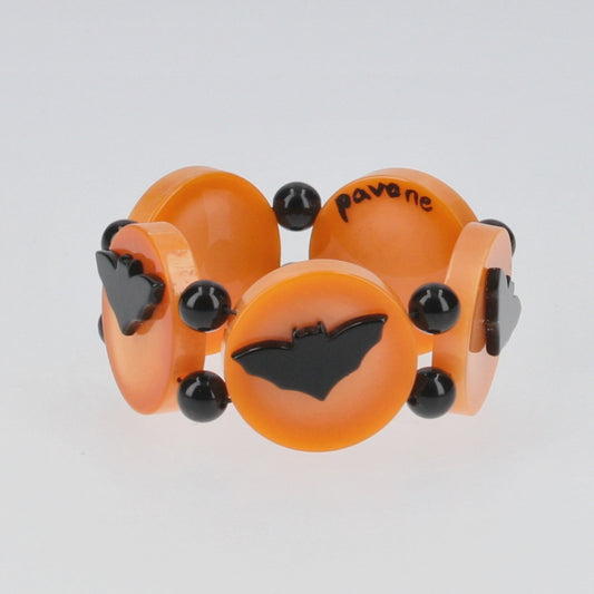 Orange and Black Round Bat Bracelet