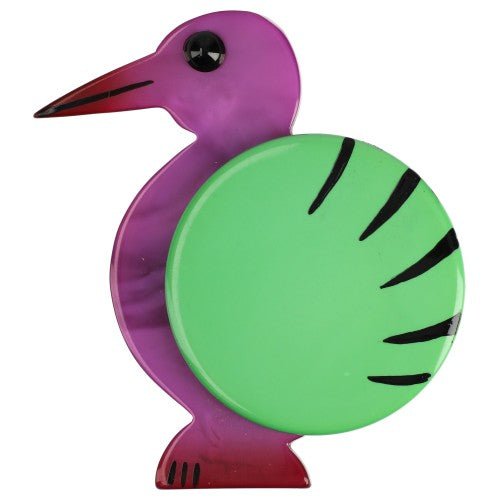 Purple and Green Art Deco Bird Brooch - Galalith – Vintage Jewelry - handcrafted by Pavone by Pavone
