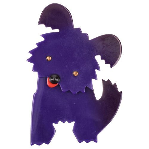 Purple Bobby Dog Brooch - Galalith – Vintage Jewelry - handcrafted by Pavone by Pavone