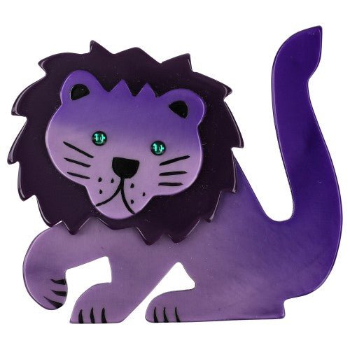 Purple Leo Lion Brooch - Galalith – Vintage Jewelry - handcrafted by Pavone by Pavone