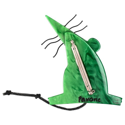 Pearly Green Sherlock Rat Brooch 