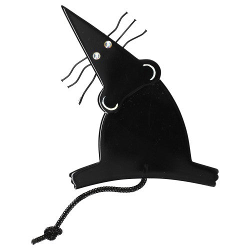 Black Sherlock Rat Brooch with a Black Tail 
