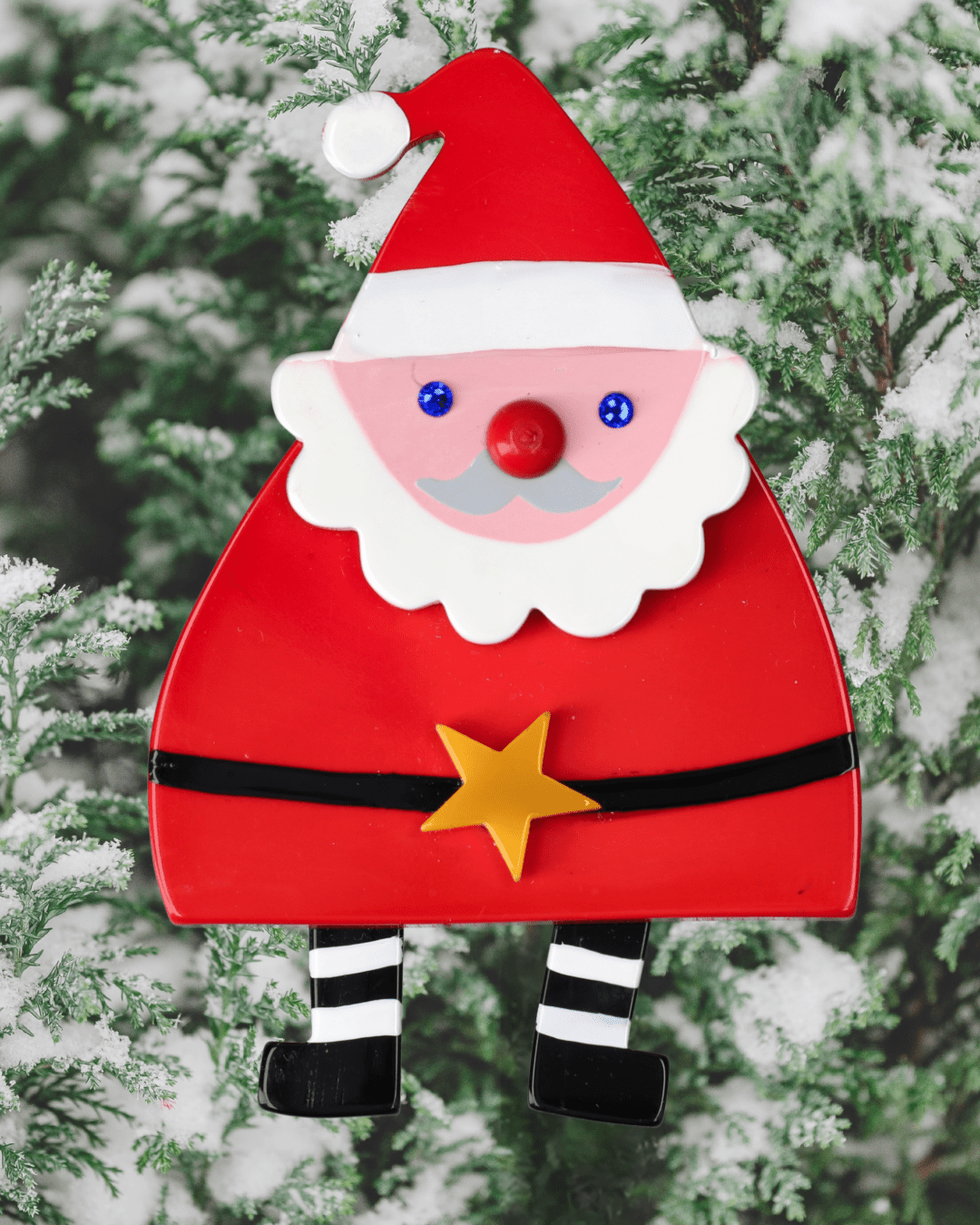 Red and Black Santa Claus Brooch - Galalith – Vintage Jewelry - handcrafted by Pavone by Pavone