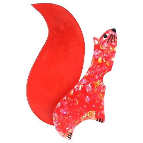 Red and Brilliant Red Cassegrain Squirrel Brooch GM - Galalith – Vintage Jewelry - handcrafted by Pavone by Pavone