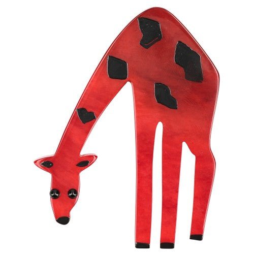 Red Giraffe Brooch - Galalith – Vintage Jewelry - handcrafted by Pavone by Pavone