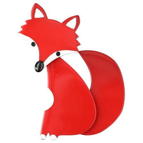 Red Ladyfox Fox Brooch - Galalith – Vintage Jewelry - handcrafted by Pavone by Pavone