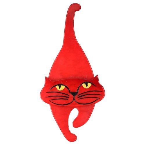 Red Polo Cat Brooch - Galalith – Vintage Jewelry - handcrafted by Pavone by Pavone