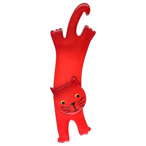 Red Ravi Cat Brooch - Galalith – Vintage Jewelry - handcrafted by Pavone by Pavone