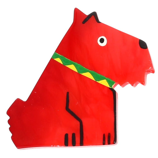 Red Ric Dog Brooch (Mini Brooch) - Galalith – Vintage Jewelry - handcrafted by Pavone by Pavone