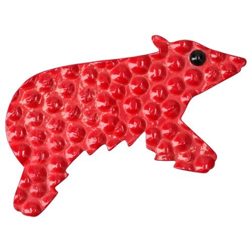 Red with reliefs Canada Bear Brooch (large size) - Galalith – Vintage Jewelry - handcrafted by Pavone by Pavone