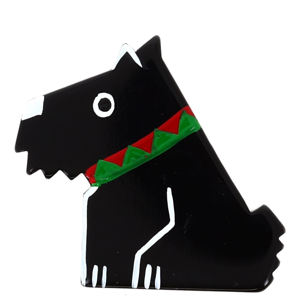 Black, Red and Green Ric Dog Brooch (Mini Brooch) 