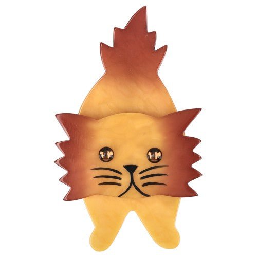 Honey Yellow Roc Cat Brooch handcrafted by Pavone by Pavone