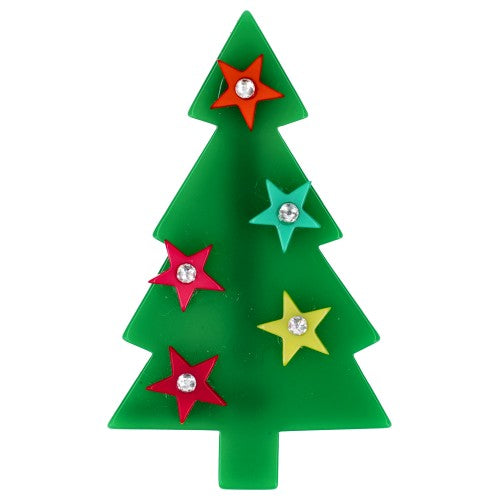 Fir Green Christmas Tree Brooch
