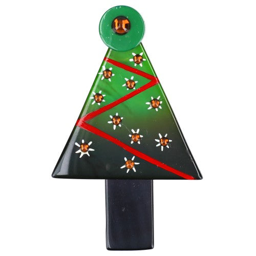  Green Snowflake Christmas Tree Brooch