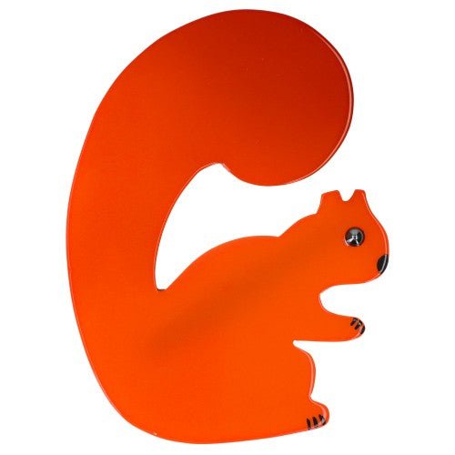Scarlet Red Mango Squirrel Brooch (large size) - Galalith – Vintage Jewelry - handcrafted by Pavone by Pavone