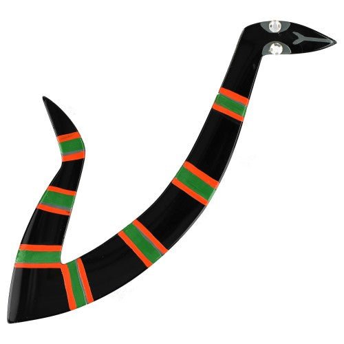 Black, Green and Orange Naja Snake Brooch - Galalith – Vintage Jewelry - handcrafted by Pavone by Pavone
