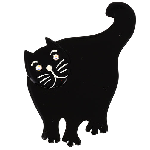  Black Standing Serpolet Cat Brooch