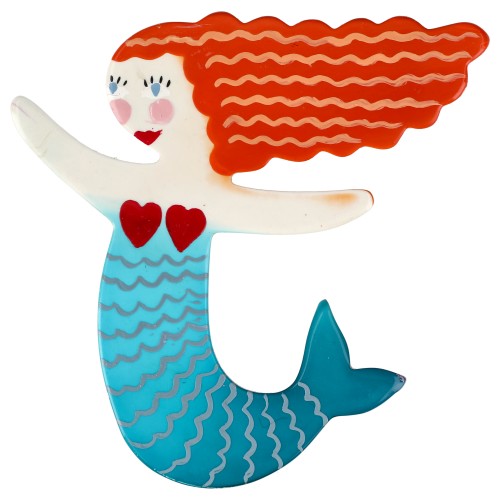Sea Mermaid Broochwith a Turquoise Tail