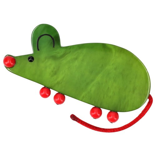 Green Red Feet Ratatoc Mouse Brooch 