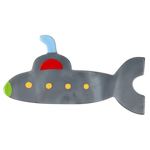 Grey Submarine Brooch - Galalith – Vintage Jewelry - handcrafted by Pavone by Pavone
