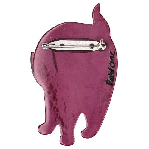 Cyclamen Pink Marimekko Titus Cat Brooch back side