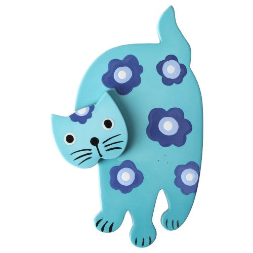 Aquamarine Blue Marimekko Titus Cat Brooch 