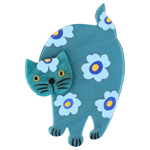 Ocean Blue Marimekko Titus Cat Brooch 