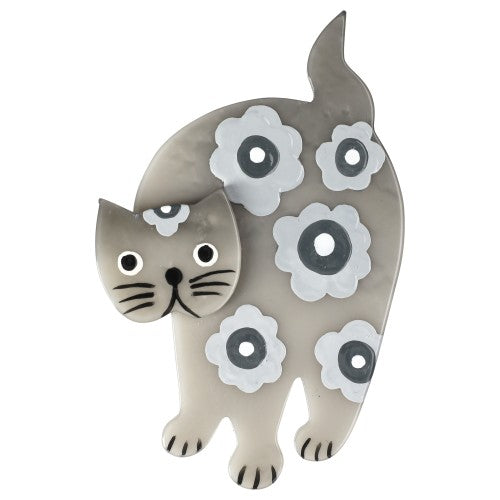 Light Grey Marimekko Titus Cat Brooch 