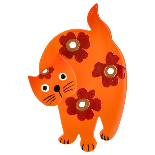 Mango Orange Marimekko Titus Cat Brooch