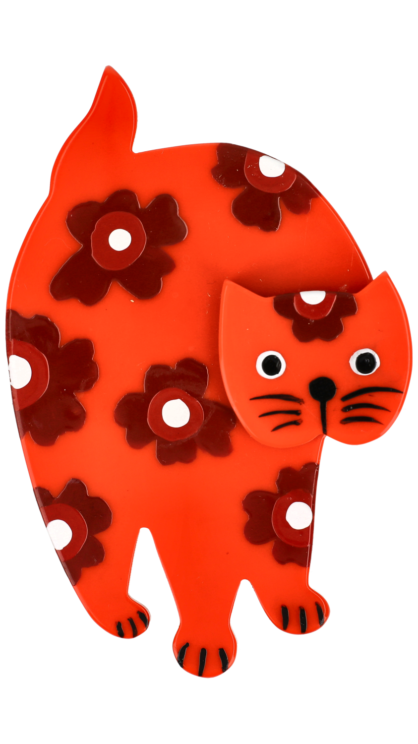 Scarlet Red Marimekko Titus Cat Brooch (right)